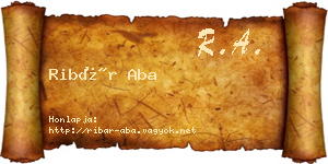 Ribár Aba névjegykártya